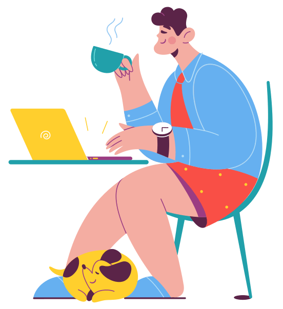 Happy online class taker